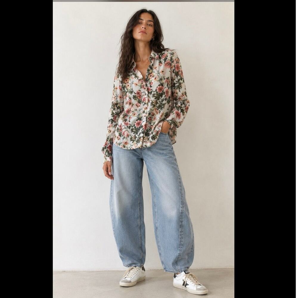 The Shirt Floral Blouse size large - Picture 2 of 9